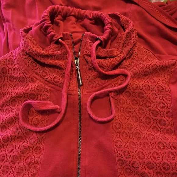 Kensie Red Jersey Knit Dress Draped Sides With Pockets Size Medium - Picture 9 of 9